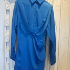 Pre-Loved AEL Studio Satin Turquoise Dress, Size L
