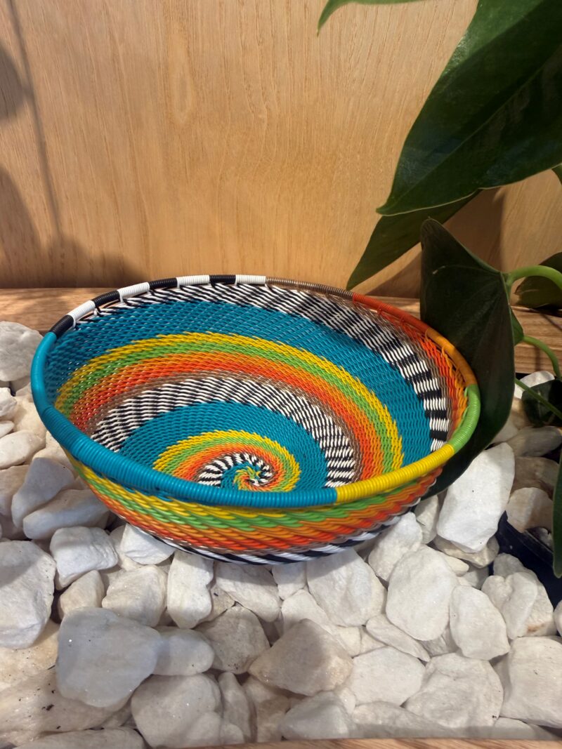 African Decorative Wire Bowl - Multicoloured