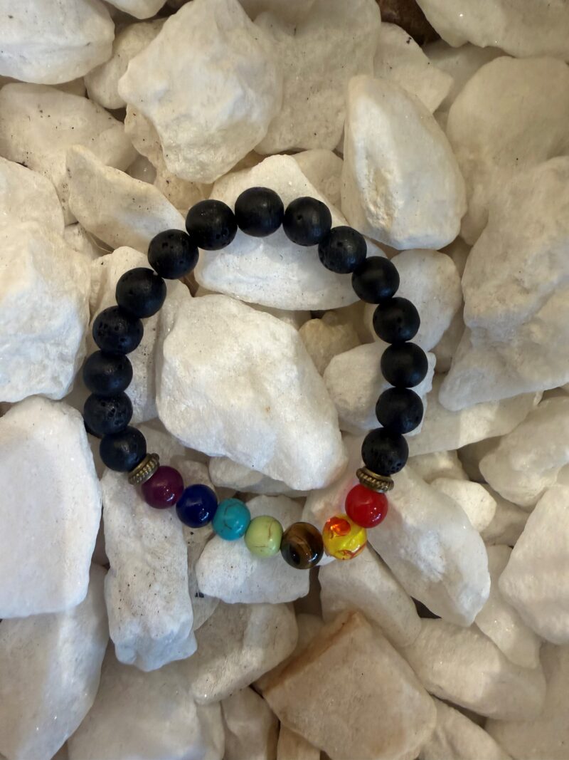 South African Big Beads Bracelet - Black with Colourful Beads South African Big Beads Bracelet - Black with Colourful Beads