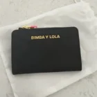 Bimba y Lola small black nylon wallet with zip opening