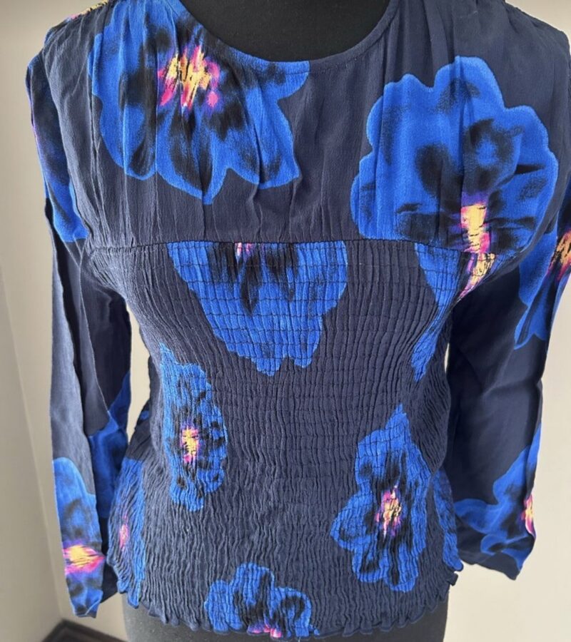 Desigual Pre-Loved Desigual Pre-Loved Blue and Black Floral Top, Size S
