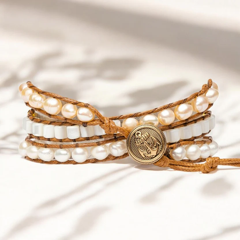 Cape Diablo Graceful Freshwater Pearl Wrap Apple Watch Strap Cape Diablo Graceful Freshwater Pearl Wrap Apple Watch Strap