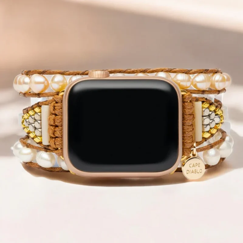 Cape Diablo Graceful Freshwater Pearl Wrap Apple Watch Strap