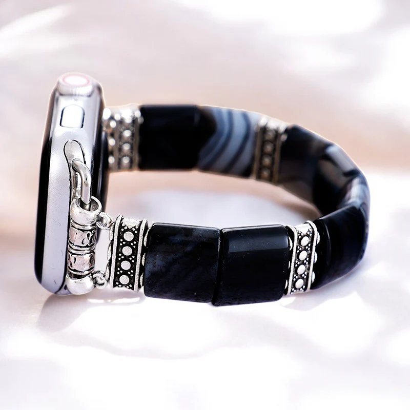 Cape Diablo Bohemian Noir Stretch Apple Watch Strap