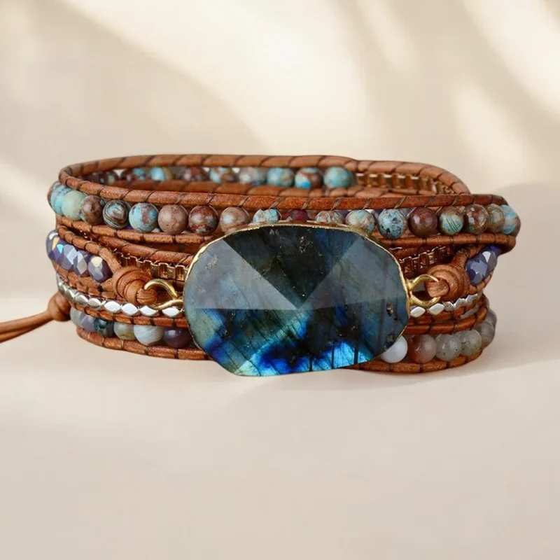 Cape Diablo Labradorite Wanderer Wrap Bracelet