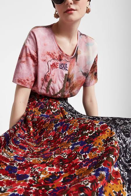 Desigual Pre-Loved Asymmetric Patch Print Dress, Size M (Eur 38)