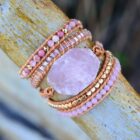 Cape Diablo Golden Rose Quartz Wrap Bracelet Cape Diablo Golden Rose Quartz Wrap Bracelet