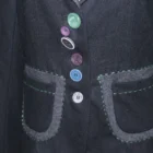Desigual Pre-Loved Light Grey Tailored Jacket with Contrast & Embroidered Detail Desigual Pre-Loved Light Grey Tailored Jacket with Contrast & Embroidered Detail