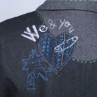 Desigual Pre-Loved Light Grey Tailored Jacket with Contrast & Embroidered Detail Desigual Pre-Loved Light Grey Tailored Jacket with Contrast & Embroidered Detail
