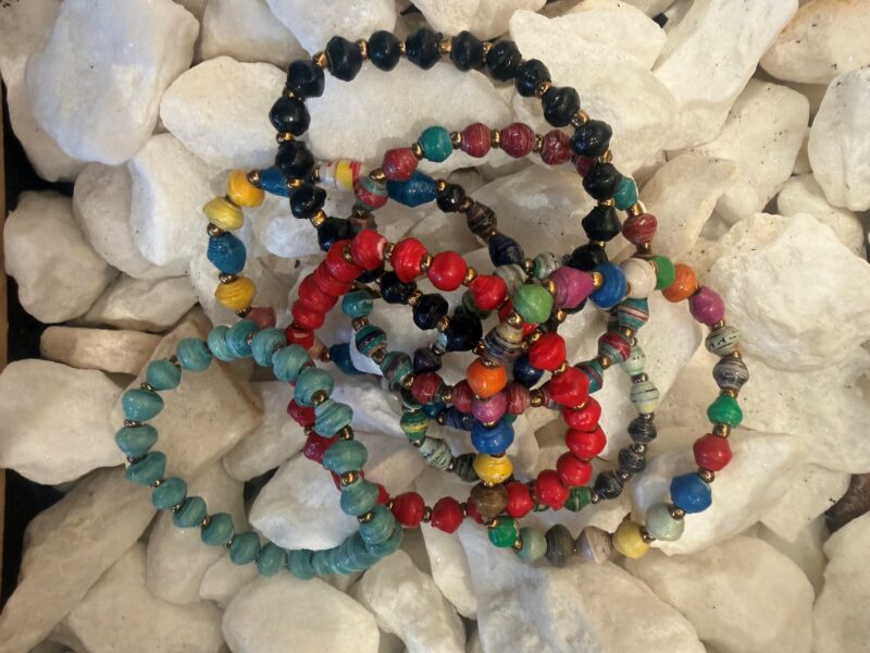 African Bracelet - Small Paper Beads Multicoloured African Bracelet - Small Paper Beads Multicoloured